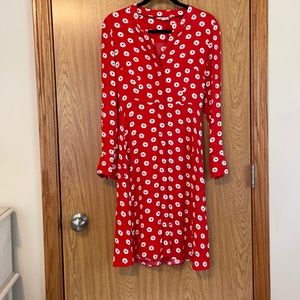 Boden Red Polka-dot Shirtdress